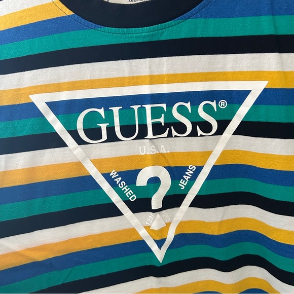 GUESS Men's Multicolor Striped Tee - Picture 3 of 4